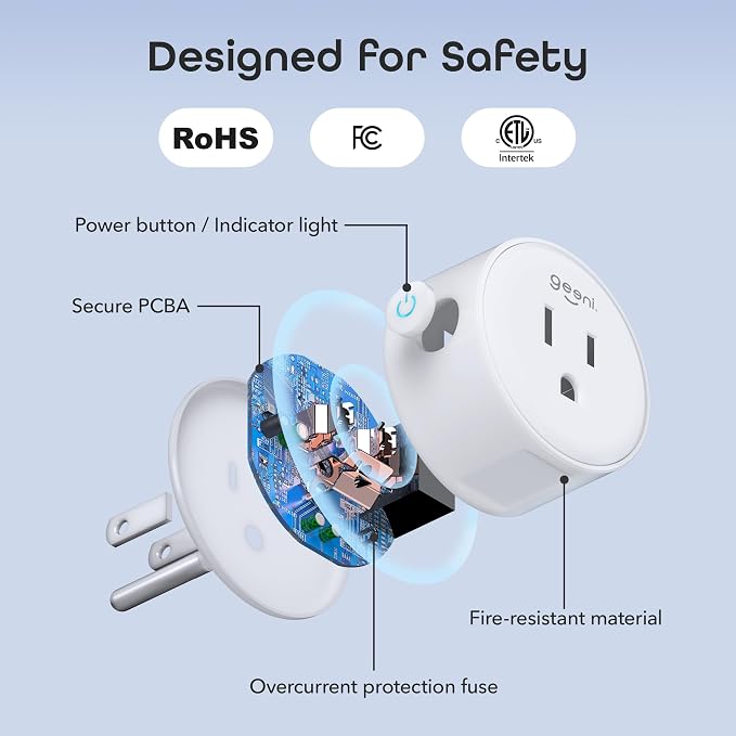 Geeni Dot Plug, 2.4 GHz Wi-Fi, Fire-Resistant, Schedule & Timer, 1-Pack | Compatible with Alexa and Google Home, schedule and automate power