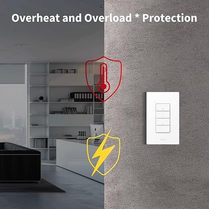 Aqara Smart Light Switch H2 (2-in-1 Neutral, 4 Buttons, 3 Channels), Thread/Zigbee Protocol, Wall Switch for Smart Home, Supports Apple Home, Google, Alexa, Matter Over Thread