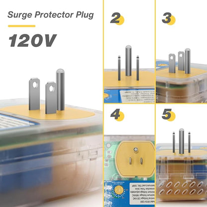 [ETL Listed] BSEED Surge Protector, Outlet Voltage Protector for Home Appliances, Power Surge Protector Suit for Refrigerator, Computer and Freezer, Adjustable Voltage Regulator, 120V, 1800W, 1 Pack