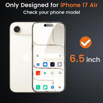 Lesakit 4 Pack Privacy Screen Protector for iPhone 17 Air 6.5-Inch with 4 Pack Camera Lens Protector, Anti Spy Tempered Glass Film 9H Hardness Bubble Free Case Friendly