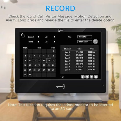 ANJIELO SMART Wired Video Door Phone Apartment Intercom System,WiFi 10 Inch Touch Monitor with 1080P Doorbell Camera,RFID Card Unlocking for Home Tuya,32G
