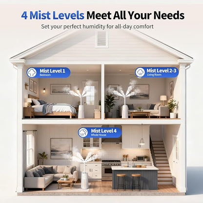 Humidifier for Large Room-6.3Gal Cool Mist, Top Fill,3000ft²,Beige