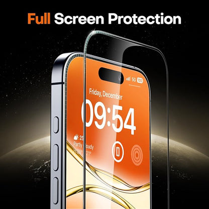 TOCOL for iPhone 17 Screen Protector 6.3 inch 9H Hardness Military Grade Shatterproof HD Tempered Glass for Full Coverage Protection 2 Pack