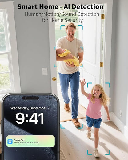 VIMTAG 4MP 5G Security Camera Indoor, Pet Camera with Speaker for Dog/Cat, Free AI Detection Indoor Camera with Phone App, Motion Tracking, Night Vision,2-Way Audio, Support 128GB Card(Not Included)