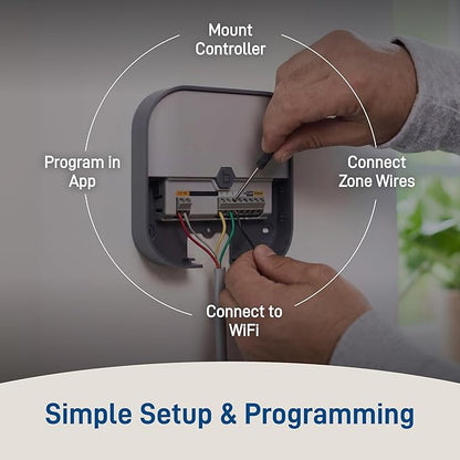 Orbit B-hyve Indoor Smart Sprinkler Controller - 8-Zone - WiFi Irrigation Controller - App Controlled Irrigation with Weather Adjustment - Easy Installation Smart Home Ready Device - 57925