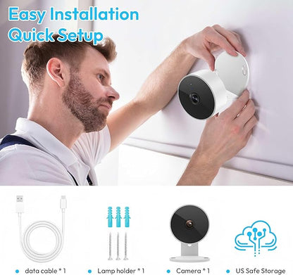 3MP Indoor Security Camera, Suitable for Home Security Protection, Featuring AI Voice-Altering Two-Way Communication, Motion Detection and NGHT Vision Capabilities (2)