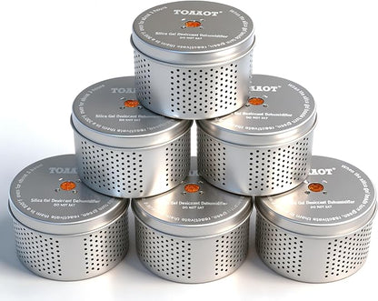 Gun Safe Dehumidifier, Moisture Absorber, 200g Small Silica Gel Desiccant Canister for Gun Cabinets & Safes, Aluminum Shell, Reusable