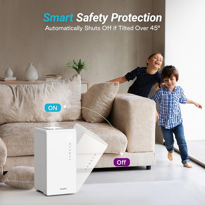 Livatro 6L Stainless Steel Humidifier for bedroom with Warm Mist Steam