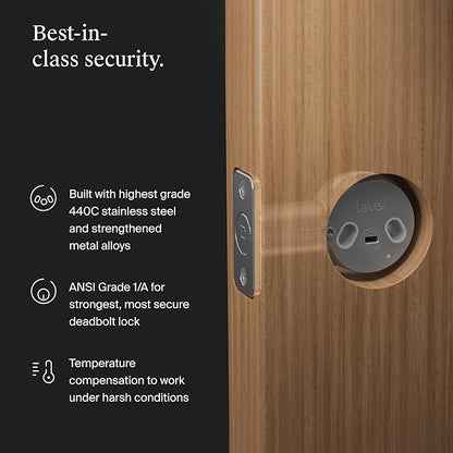 Level Bolt Smart Deadbolt - Make Your Lock Smart Without Changing Keys or Hardware - Matter-Over-Thread Plus Apple Home Key - Keyless & Remote Access via Apple, Alexa, Google Home, SmartThings
