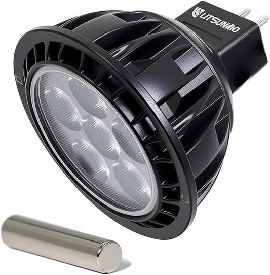 MR16 LED Bulb Dimmable, 4W Magnetic Touch Dimming MR16 GU5.3 LED Bulb Aluminum 3000K, 12V Low Voltage Landscape Light Bulbs for Outdoor Landscape Lighting and Indoor Accent Lighting, 1 Pack