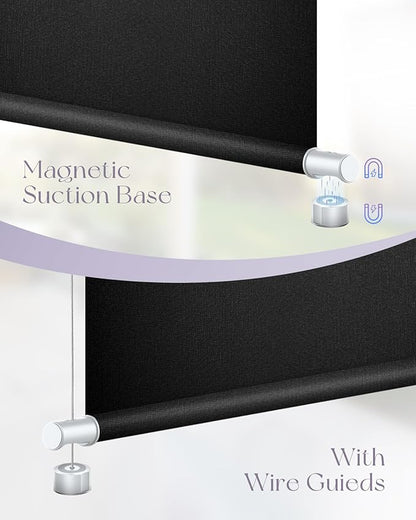 Graywind Motorized Patio Shades - Work with Alexa & Google; Outdoor, Solar Powered, Custom Size (3% Openness, AegisLite Onyx)