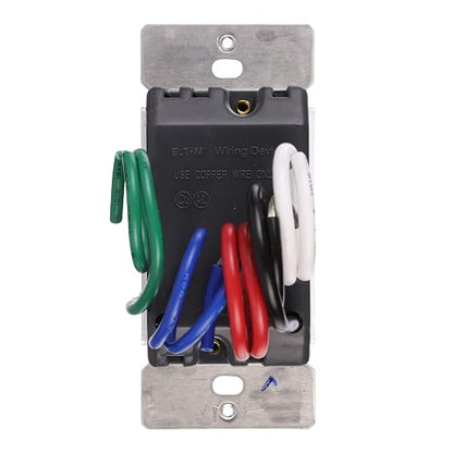 Eaton Z-Wave Plus RF9601DBK Wireless Switch, Single Pole, 3-Way, 3-Way, Black