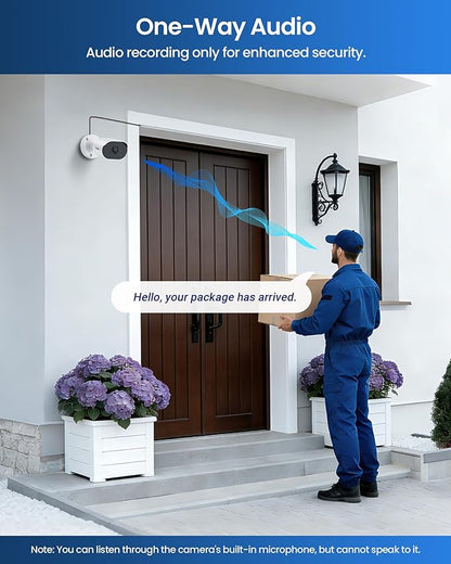 ZOSI 1080P HD Add On Camera, 2MP Indoor Outdoor Surveillance Home Security Camera with One-Way Audio, Night Vision, AI Human Vehicle Detection, IP66 Weatherproof, Only Work with ZOSI CCTV DVR