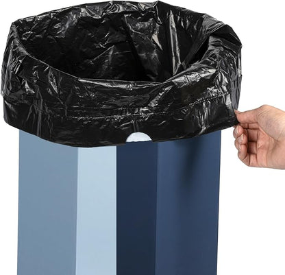 happimess Fleur 25 Gal Trash Can Bin, Tide Pool Blue/Denim Blue, Set of 2
