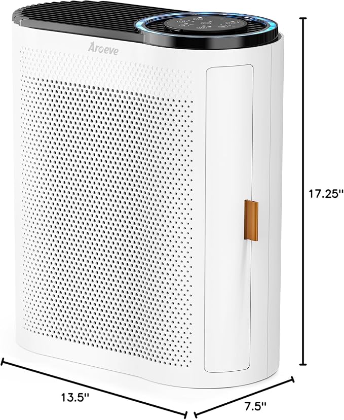 AROEVE Air Purifiers for Home with Air Quality Sensors and Auto-AP04(White)