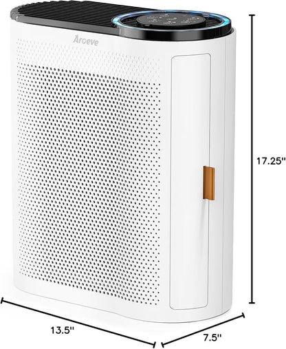 AROEVE Air Purifiers for Home with Air Quality Sensors and Auto-AP04(White)