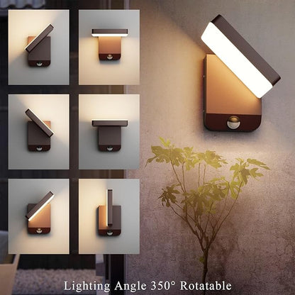 Motion Sensor Outdoor Light,Bronze LED 24W Exterior Motion Porch Light Modern Outdoor Wall Sconce IP65 Waterproof 3000K for House Garage