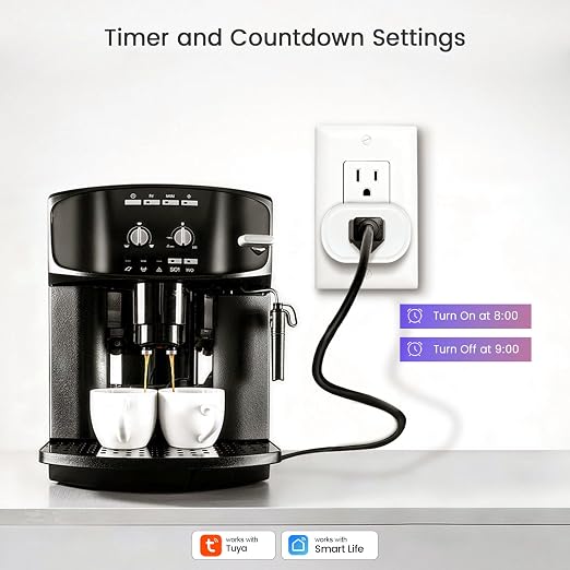 Smart Plug WiFi Outlet Works with Alexa & Google Home, 10A, 4 Pack | Smart Home Socket with Remote Control & Timer Function, WiFi Plug for household appliances, No Hub Required, 2.4GHz WiFi Only