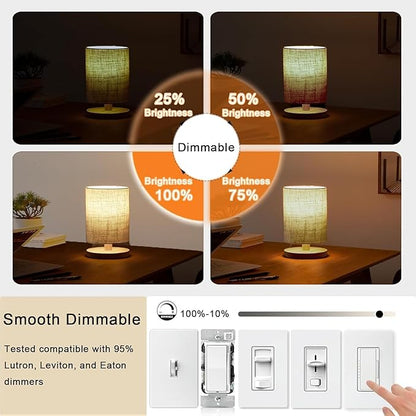 3.2 Inch 3000K Warm White E26 LED Bulb 60 Watt Equal, AC 120V 600LM Edison Bulbs Dimmable, 6W T10 T30 Tubular Filament Light Bulbs Clear Glass for Fan Pendant Wall Light, UL Certified-6 Pack