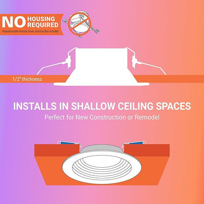 HAL0 4" Smart Wi-Fi® Recessed Canless LED Downlight 4-Pack Connected by WiZ Pro - RLWZC409-4PK