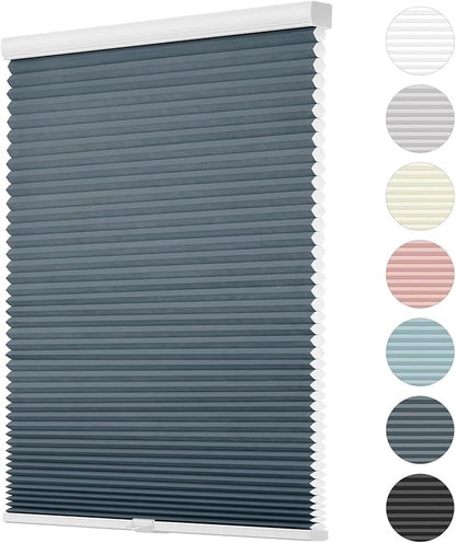 Changshade Cellular Shades Light Filtering Cordless Custom Size, Honeycomb Door Window Blinds 1.5 inch Cell Pleated Easy to Install for Home, Office, Apartment, House, Bedroom, Nursey, Dark Blue