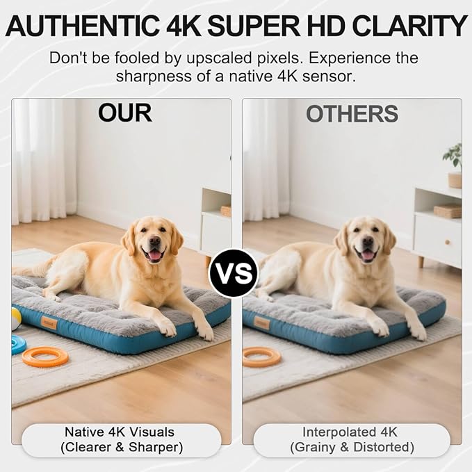 2026 Upgraded 4K Mini Wireless Security Camera, 6H Battery – Small Wireless Indoor Nanny Cam with No-Glow Night Vision, Motion Alerts, Home/Office Security Camera with Dual Storage