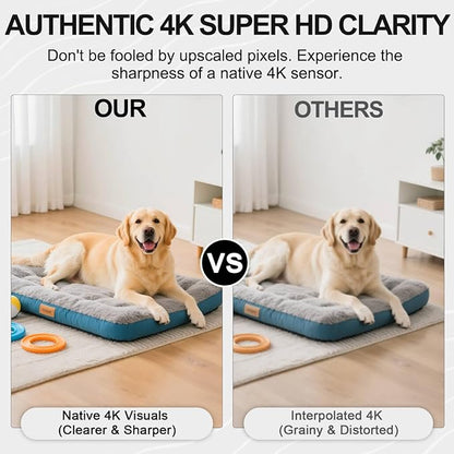 2026 Upgraded 4K Mini Wireless Security Camera, 6H Battery – Small Wireless Indoor Nanny Cam with No-Glow Night Vision, Motion Alerts, Home/Office Security Camera with Dual Storage