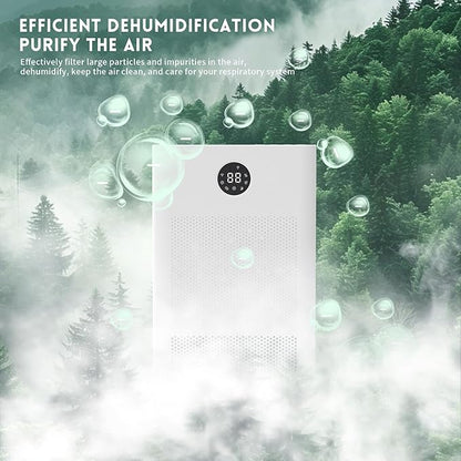 HD022 Rotary Dehumidifier for Bedroom Ultra Quiet Small Portable Air Purifier with Dehumidifiers for Basement Home Bathroom RV Dehumidifiers with Washable Filter Humidity Display Timer Mode