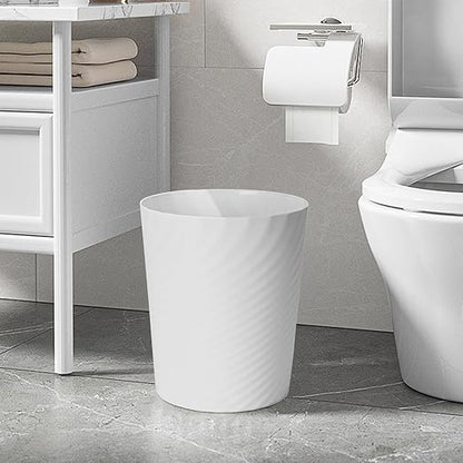 Trash Can - Small Waste basketbin - 1.8 Gallon- for Office,Home,Bathroom,Kitchen - White