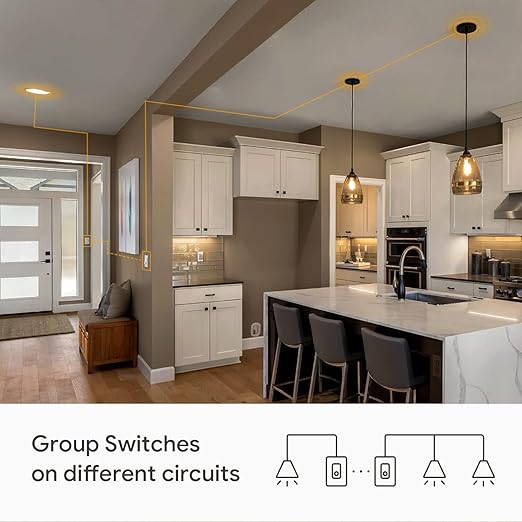 TREATLIFE Apple HomeKit Smart Switches for Lights, Neutral Wire Required, 2.4GHz WiFi Smart Light Switch Compatible with Alexa, Google Home & SmartThings, Single-Pole, No Hub Needed