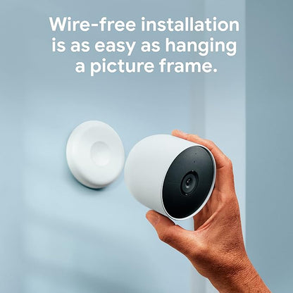 Google Nest Cam Outdoor or Indoor, Battery - 2nd Generation - 2 Count (Pack of 1) (Renewed)
