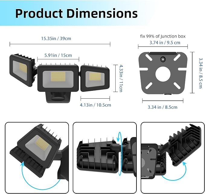 120W LED Flood Lights Outdoor, High Brightness 12000lm LED Security Light, IP66 Waterproof Outside Floodlight 6500K Coldwhite, Exterior Lighting Fixtures for House, Yard, Garden,Playground