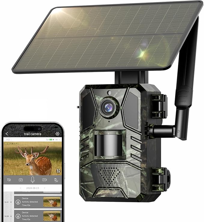 Loatos 4G LTE Cellular Trail Camera, 2K Live View Trail Camera AI Detection