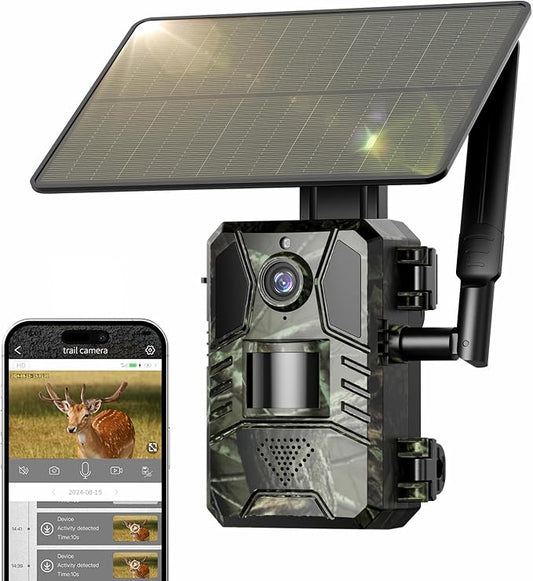 Loatos 4G LTE Cellular Trail Camera, 2K Live View Trail Camera AI Detection