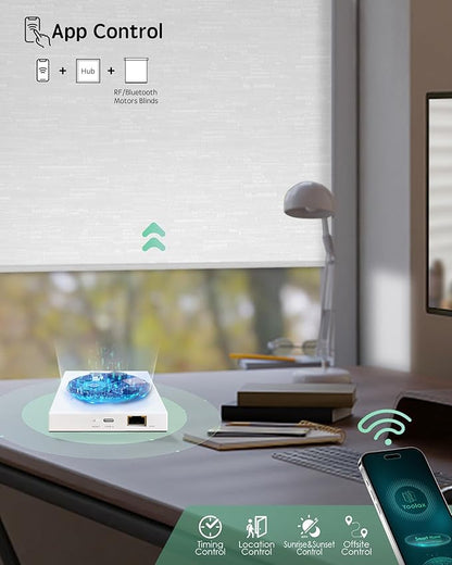 Yoolax Bluetooth Smart Hub, Hub Gateway, Smart Home Bridge Compatible with Alexa/Google Home, App Remote Control, Voice Control(for Bluetooth Motor)