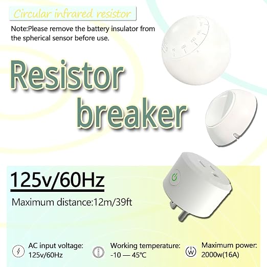 Wireless PIR Motion Sensor Switch with Outlet Adjustable Sensing/Delay Dual Wiring - Brightness Sensing for Home Office Garage Bedroom - Easy Install for Lights Fans