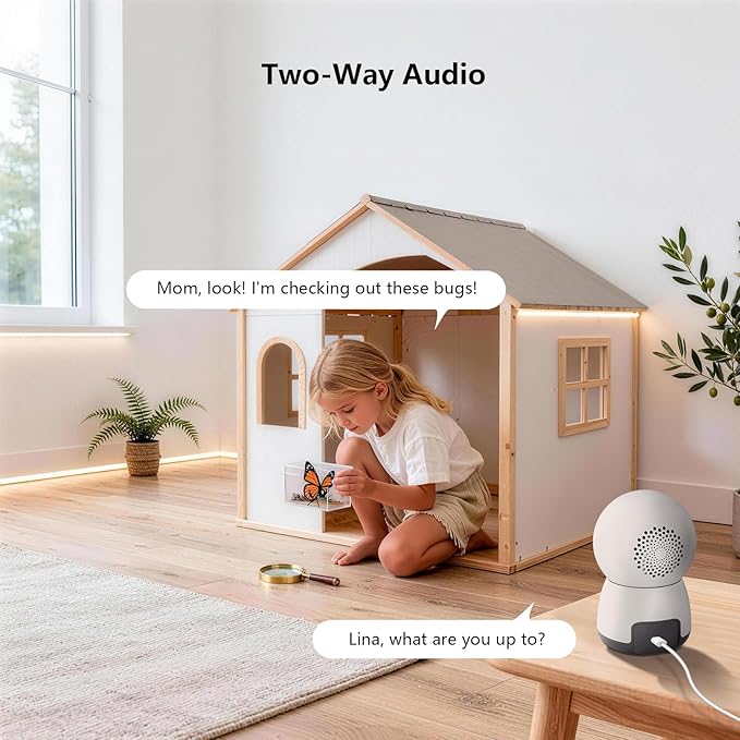 2.4G Pan/Tilt Security Camera, 2K WiFi Indoor Camera for Home/Baby/Pet, Color Night Vison, Human Motion Detection, 24/7 Recording, 2-Way Audio