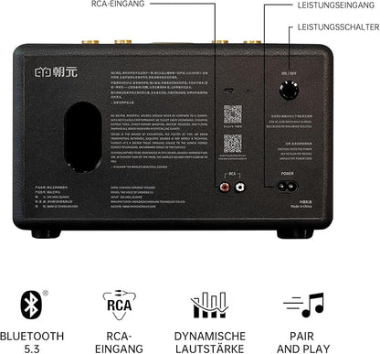 CHOYONG Maestro C2 WiFi Speaker Wireless Bluetooth Smart Speaker,Three-Way Speaker System,Internet Radio Global Station,Record Player Compatible with RCA Input,Choyoung C2