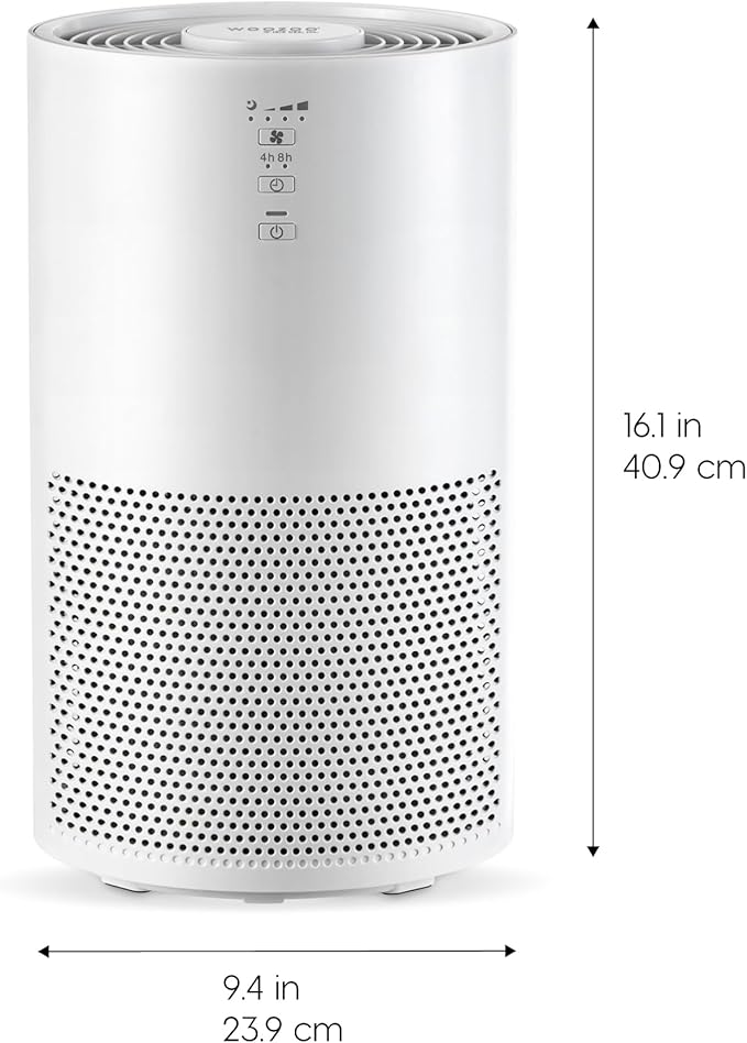 IRIS USA WOOZOO True HEPA Air Purifier, H13 3-in-1 filter removes 99.97% of particles, pet hair, smoke, and odors, covers up to 648 ft², 46W Energy Star motor, ideal for bedrooms and allergies