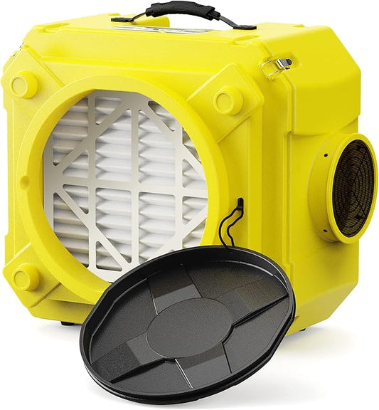 ALORAIR Air Scrubber with 3 Stage Filtration, Stackable Negative Air Machine for Industrial and Commercial Use, Heavy Duty Air Cleaner with MERV-10 Filter, HEPA/Activated carbon Filter, Yellow