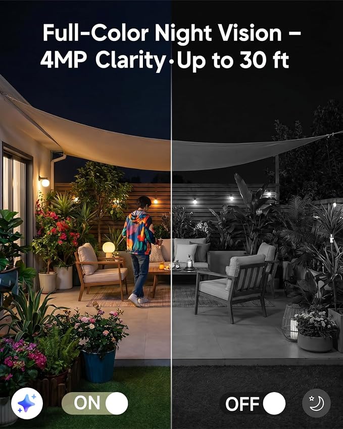 2 Pack 4MP 2.5K Security Camera Outdoor 360° View 5G/2.4G WiFi PTZ IP65