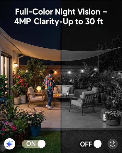 2 Pack 4MP 2.5K Security Camera Outdoor 360° View 5G/2.4G WiFi PTZ IP65