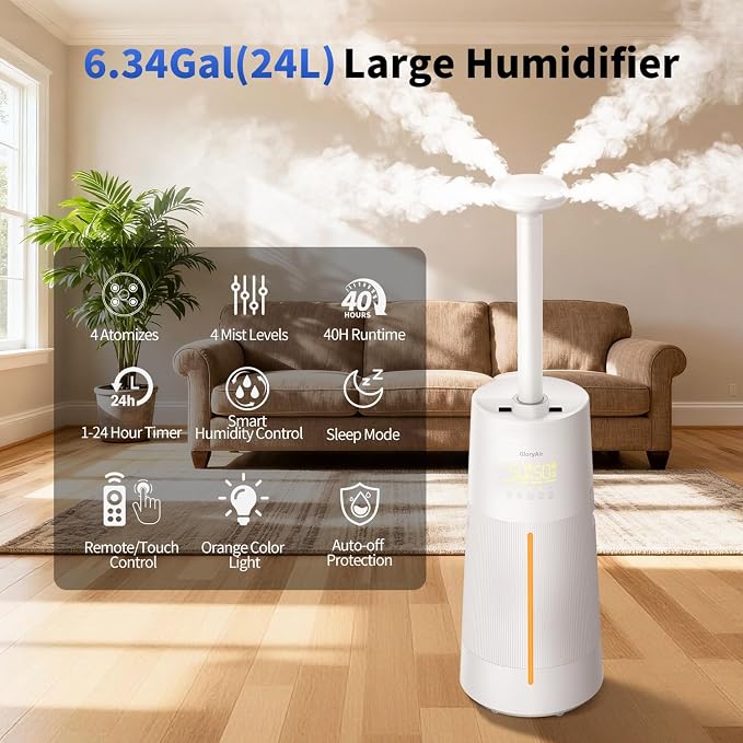 Humidifier for Large Room-6.3Gal Cool Mist, Top Fill,3000ft²,Beige