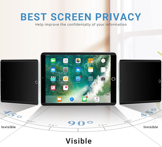 FILMEXT Magnetic iPad Pro 9.7 Privacy Screen Protector, for iPad 9.7 (2018/2017), iPad Air 2/1, Removable & Reusable Anti Glare Anti-Spy Filter Anti Bule Light Screen Filter [Landscape Privacy]-1Pack