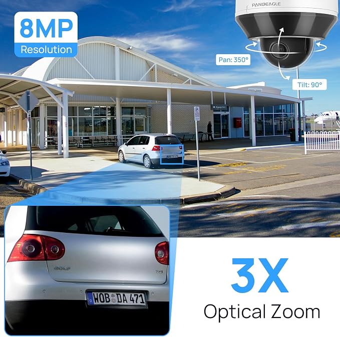 PANOEAGLE 4K 8MP 3X Optical Zoom PTZ Camera Outdoor
