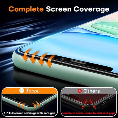 TOCOL for iPhone 11 / iPhone XR Screen Protector 9H Hardness Military Grade Shatterproof HD Tempered Glass Full Coverage Easy Installation Case Friendly 2 Pack | HD, Tempered Glass, Full Coverage, Anti-Fingerprint, Easy Installation
