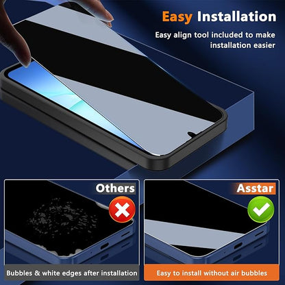 Asstar [2 Pack Privacy Screen Protector for Samsung Galaxy A17 5G, 9H Tempered Glass Privacy Samsung Galaxy A17 5G Privacy Screen Protector,Anti-Scratch Case Friendly Easy Install Accessories