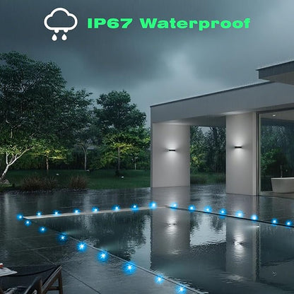 FVTLED WiFi LED Deck Lights Kit RGBW, 30pcs Φ1.77 Smart Phone Control Low Voltage Recessed Muticolor & Warm White Soffit Yard Path Stair Decor Lamp Fit for Alexa Google Home, Black Shell