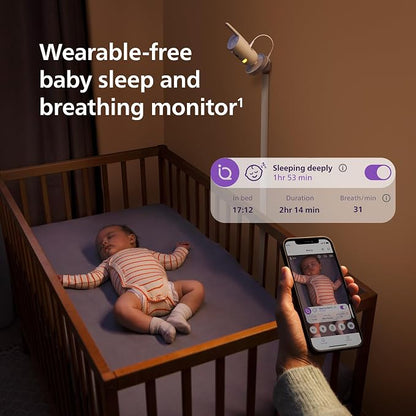 Philips Avent Premium Connected Baby Monitor, 1080p Camera, 5" HD Screen