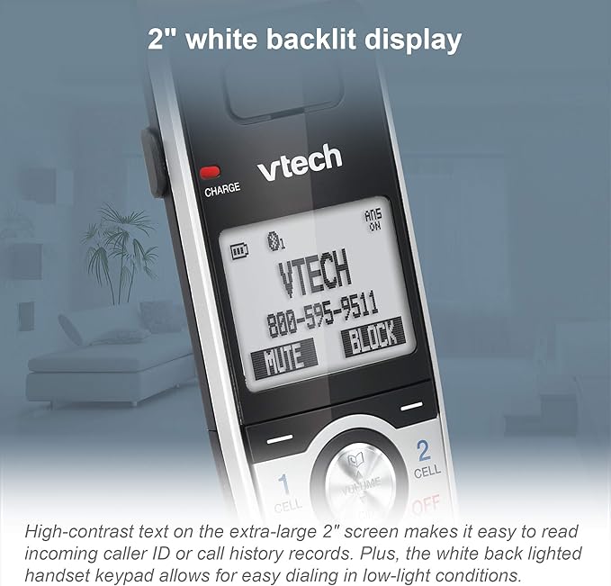VTech IS8101 Accessory Handset for IS8151 Phones with Super Long Range up to 2300 Feet DECT 6.0, Call Blocking, Connect to Cell, Headset jack, Belt-clip, Power backup, Intercom and Expandable to 12 HS